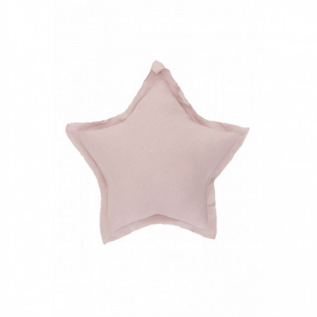 Coussin forme d'étoile en lin - rose