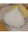 coussin en lin feuille sable