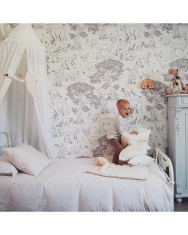 Papier peint Animaux de la forêt (noir et blanc)