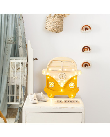 Lampe veilleuse en bois Van / bois moutarde