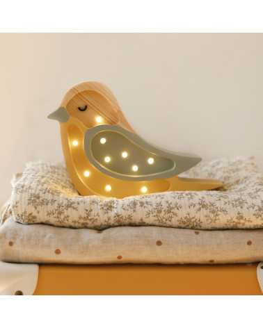 veilleuse oiseau khaki moutarde