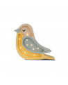 lampe veilleuse en bois mini oiseau khaki moutarde