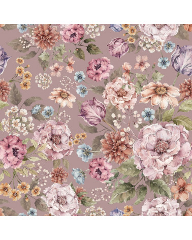 Papier peint enfant Bouquet de fleurs - tons lilas