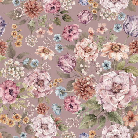 Papier peint enfant Bouquet de fleurs - tons lilas