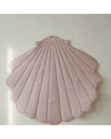 Tapis de jeu en forme de coquillage rose poudré