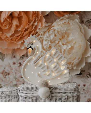 Lampe veilleuse en bois Cygne