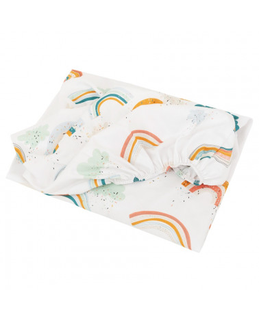 Drap housse bébé 60 cm x 120 cm - motif arc en ciel
