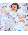 Drap housse bébé 60 cm x 120 cm - motif arc en ciel