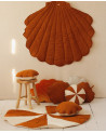 Tapis de jeu en forme de coquillage caramel