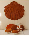 Tapis de jeu en forme de coquillage caramel