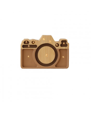 lampe veilleuse en bois mini appareil photo cappuccino