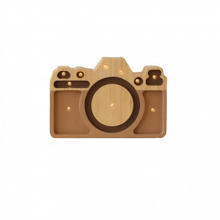 lampe veilleuse en bois mini appareil photo cappuccino