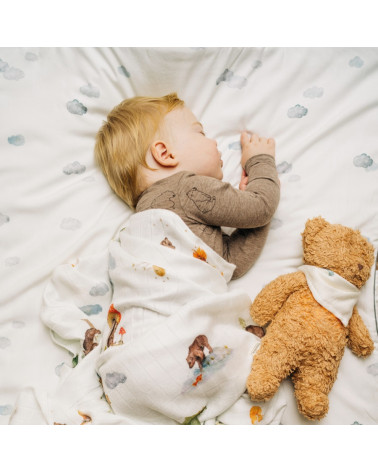 Maxi lange bébé en mousseline de bambou - Collection Oursons