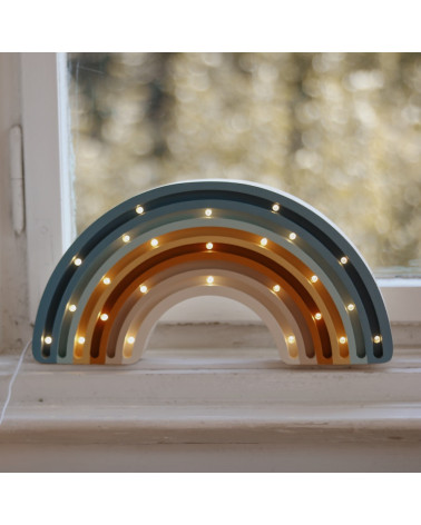 Lampe veilleuse en bois arc-en-ciel denim