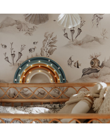 Lampe veilleuse en bois arc-en-ciel denim