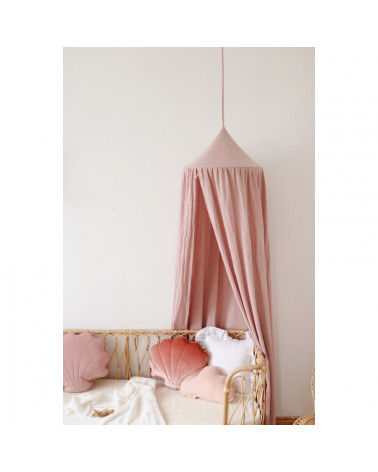 Ciel de lit Rose en mousseline de coton