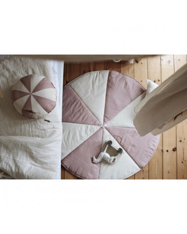 Tapis de jeux rond cirque rose poudré