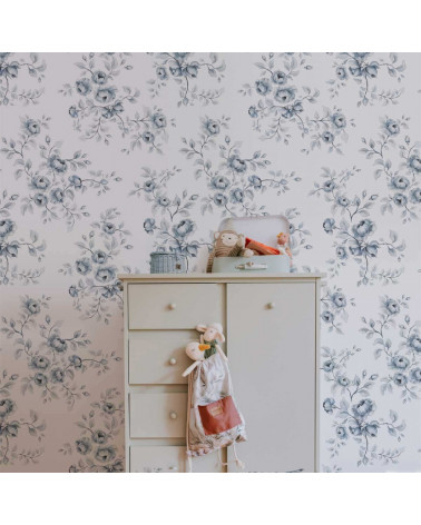 Papier peint enfant rose bleue