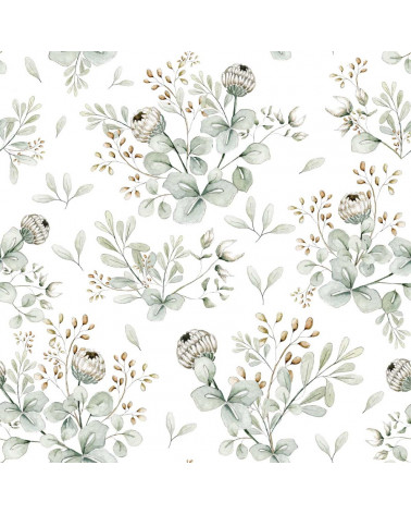 papier peint trèfles tons verts