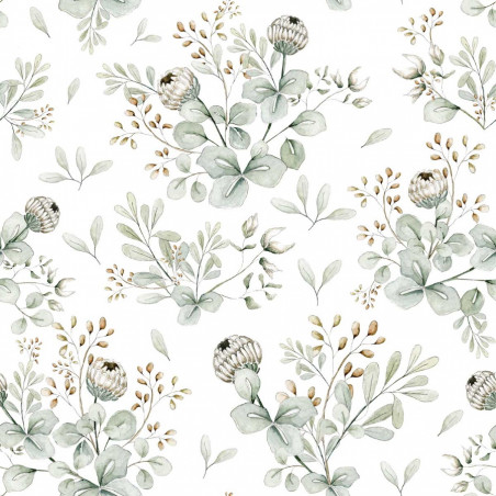 papier peint trèfles tons verts