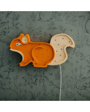 lampe en bois veilleuse écureuil