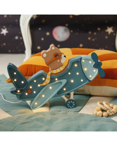 lampe veilleuse avion vintage et l'ourson