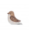 lampe veilleuse en bois mini oiseau café crème