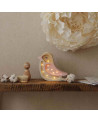 Lampe veilleuse en bois mini oiseau rose