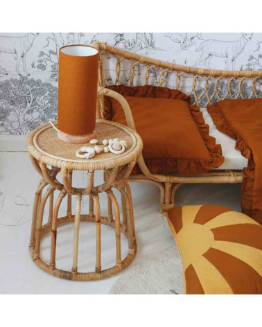Lamps & Company lampe de chevet - Tube en lin caramel