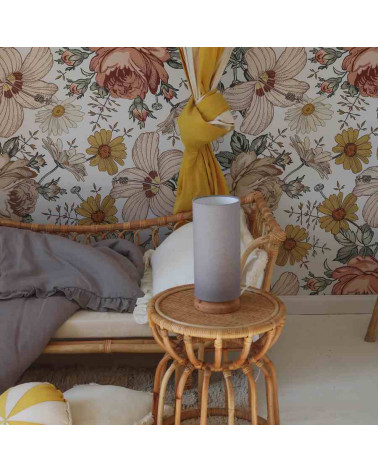 Lamps & Company lampe de chevet - Tube en lin gris