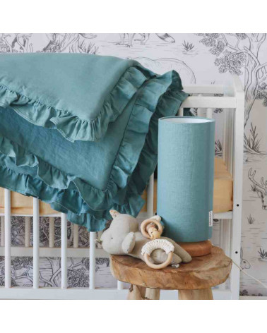 Lamps & Company lampe de chevet - Tube en lin bleu turquoise