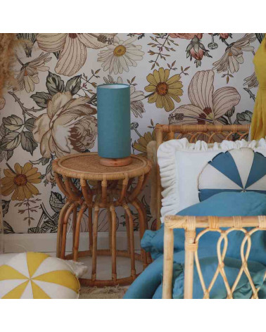 Lamps & Company lampe de chevet - Tube en lin bleu turquoise