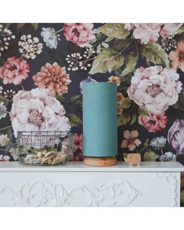 lampe de chevet tube bleu turquoise