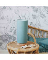 lampe de chevet tube en lin bleu turquoise