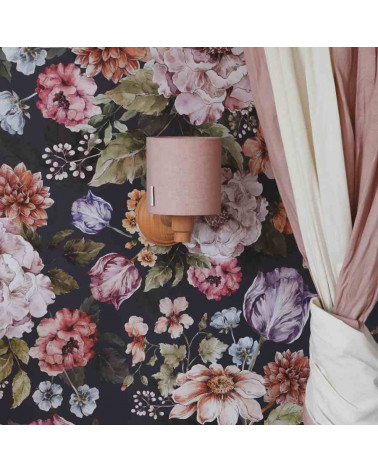 Applique enfant en lin , base en bois naturel huilé