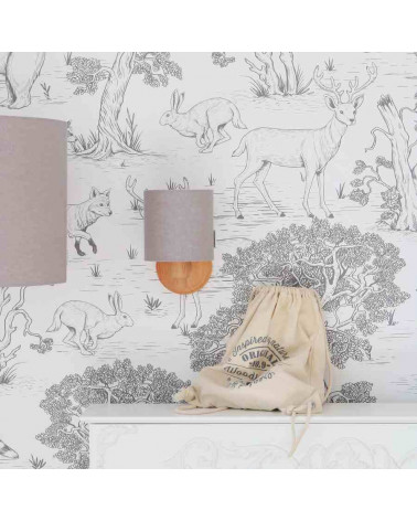 applique enfant en lin gris