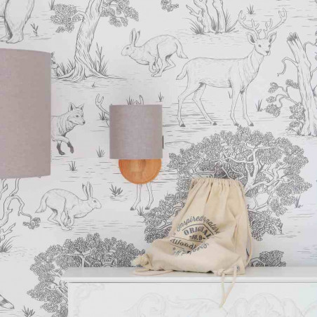 applique enfant en lin gris