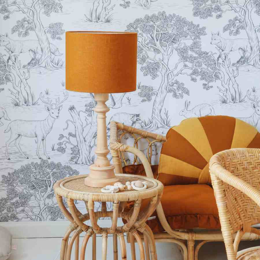 lampe à poser lin caramel