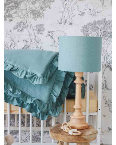 Lamps & Company lampe à poser - Abat-jour en lin bleu turquoise