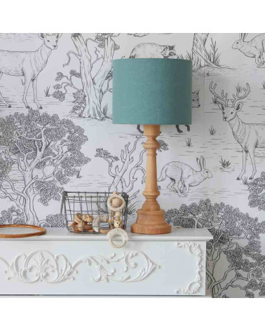 Lamps & Company lampe à poser - Abat-jour en lin bleu turquoise