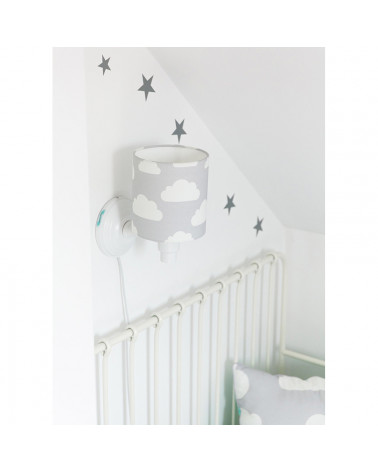 Applique murale grise motif nuages coll