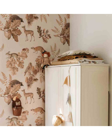 Papier peint Forêt automnale et animaux