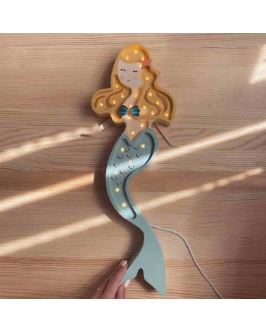Lampe veilleuse en bois Sirène
