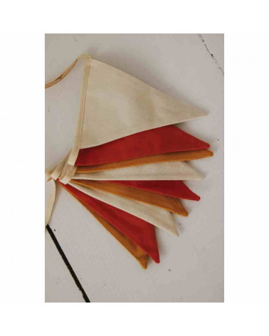 Guirlande fanions en coton ocre