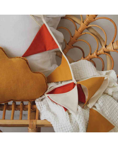 Guirlande fanions en coton ocre