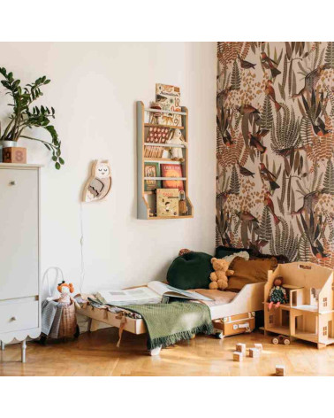 Papier peint enfant oiseaux exotiques