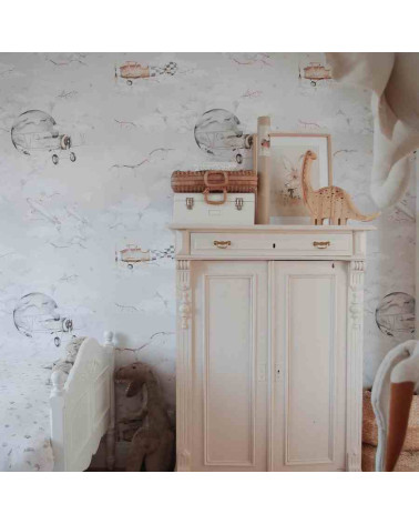 Lampe veilleuse en bois naturel dinosaure