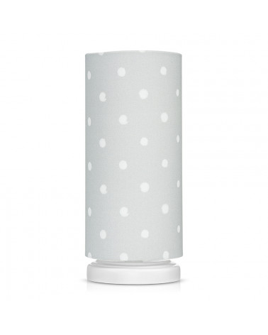 Lampe de chevet tube grise à pois