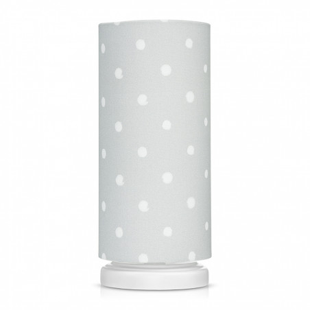 Lampe de chevet tube grise à pois