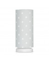 Lampe de chevet tube grise à pois